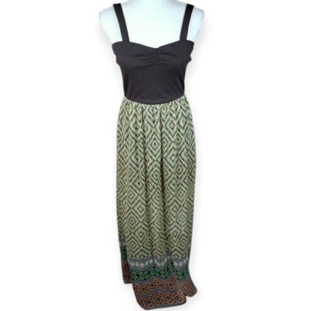 FINESSE BLACK MULTICOLOR MAXI DRESS SZ.M EUC.